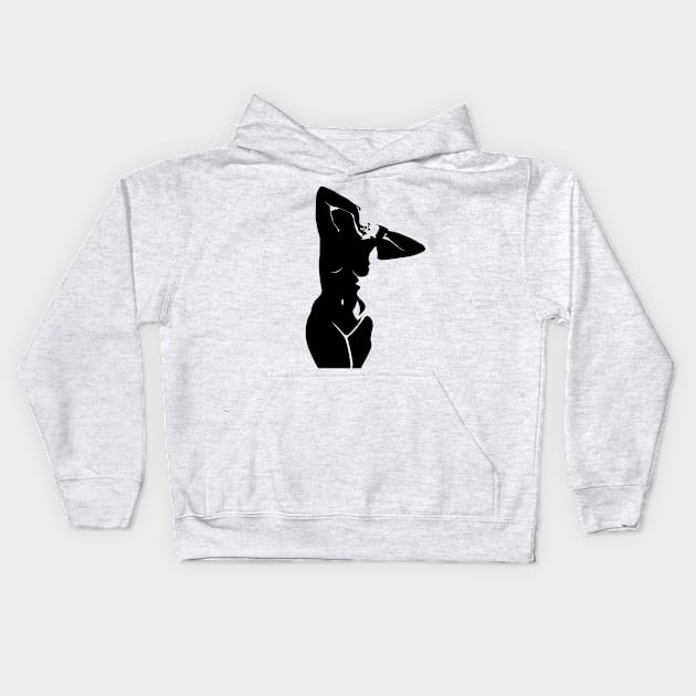 woman silhouette Kids Hoodie by Leticia Diab